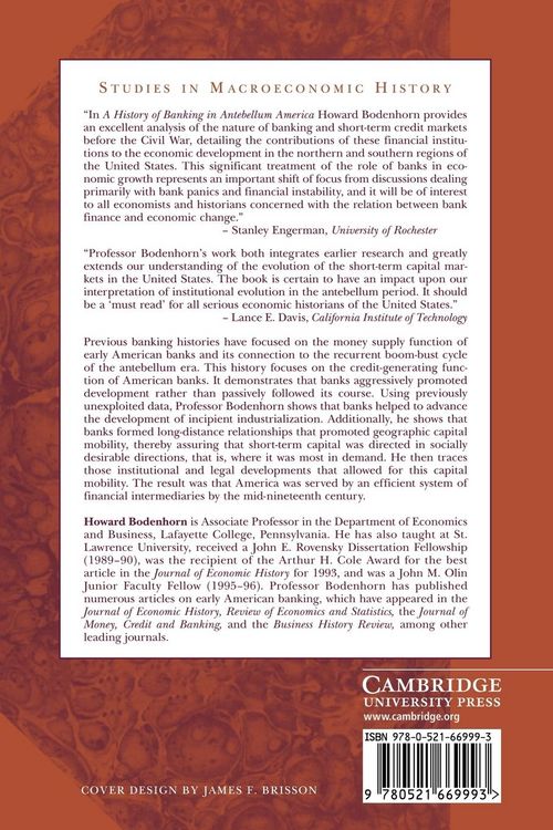 Produktbild: A History of Banking in Antebellum America
