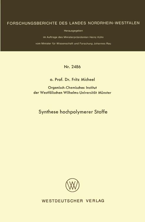 Produktbild: Synthese hochpolymerer Stoffe