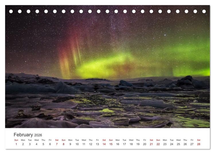 Produktbild: Iceland Aurora - Night Photography by Tony Prower (Desk Calendar 2026 DIN A5 landscape), CALVENDO 12 Month DeskCalendar