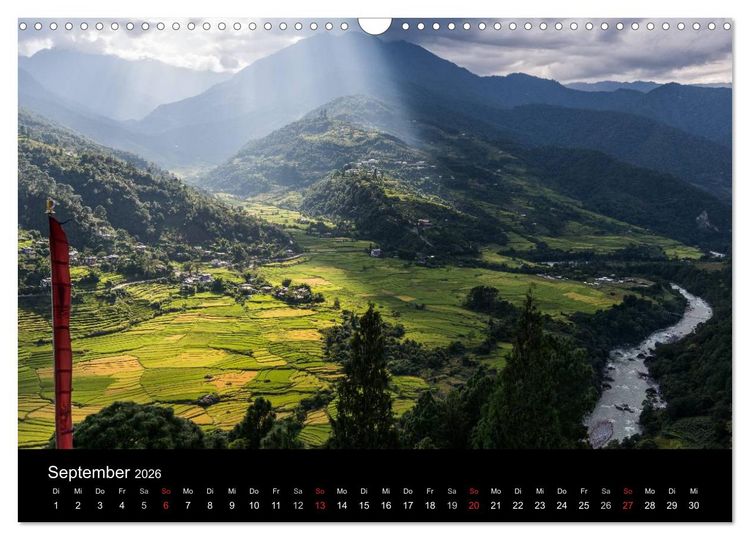 Produktbild: Bhutan - Reise durch das Land des Donnerdrachens (Wandkalender 2026 DIN A3 quer), CALVENDO Monatskalender