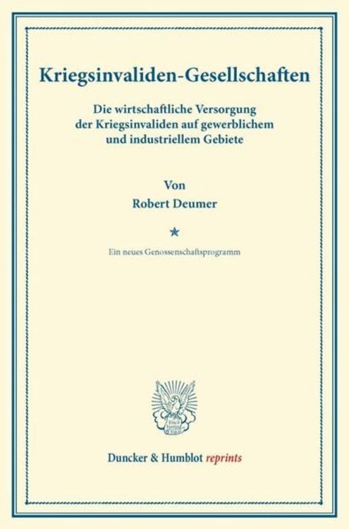 Produktbild: Kriegsinvaliden-Gesellschaften.
