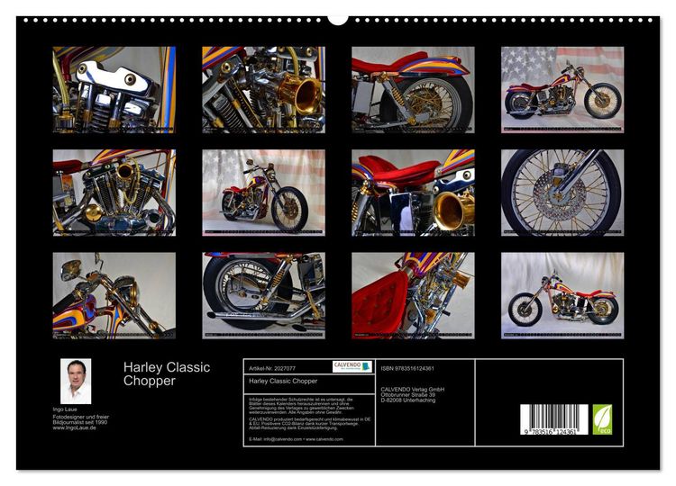 Produktbild: Harley Classic Chopper (hochwertiger Premium Wandkalender 2026 DIN A2 quer), Kunstdruck in Hochglanz