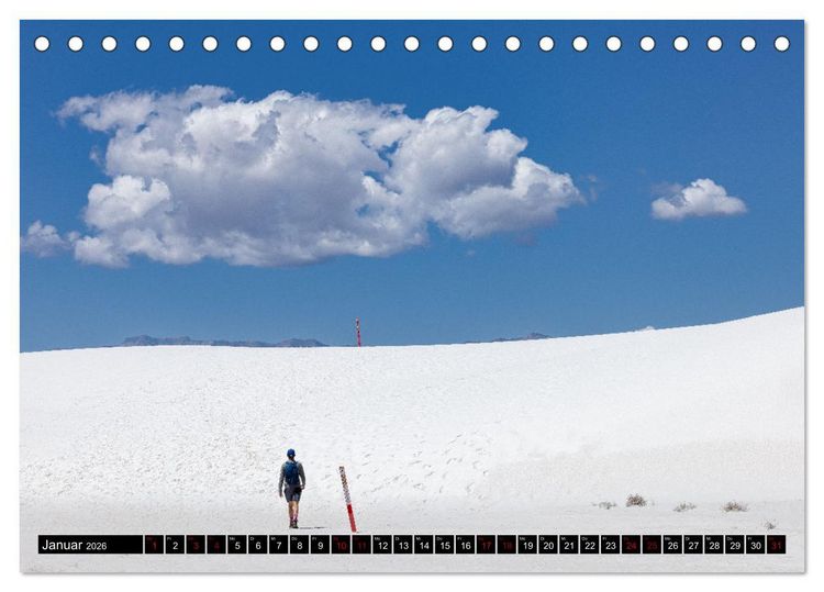 Produktbild: Wei&szlig;e Wunderwelten - White Sands National Monument (Tischkalender 2026 DIN A5 quer), CALVENDO Monatskalender