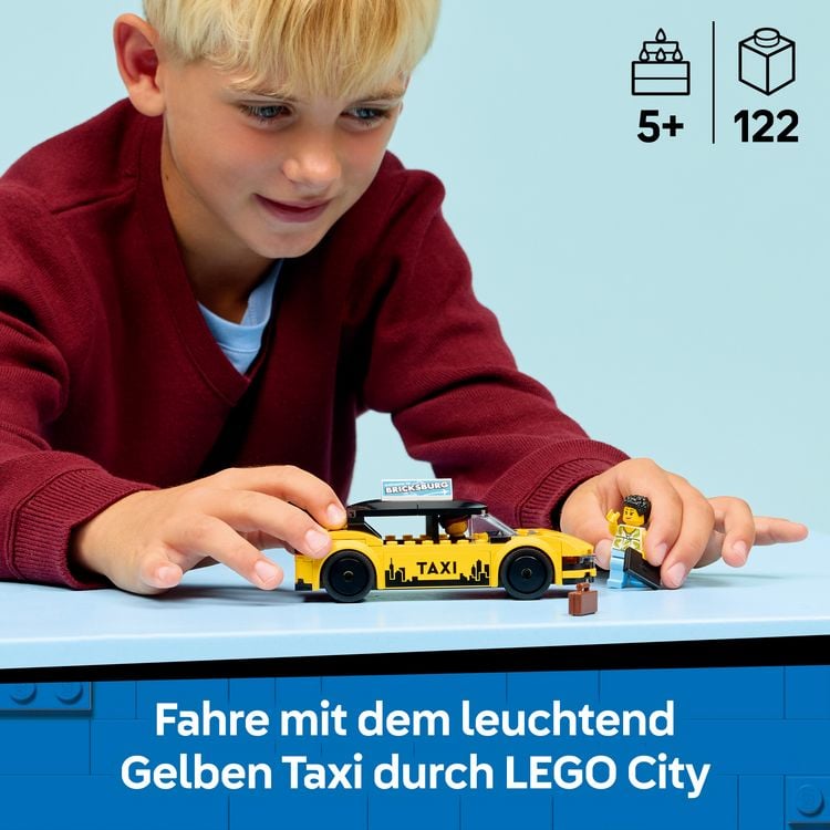 Produktbild: LEGO City 60487 Gelbes Taxi, Modellauto und 2 Minifiguren