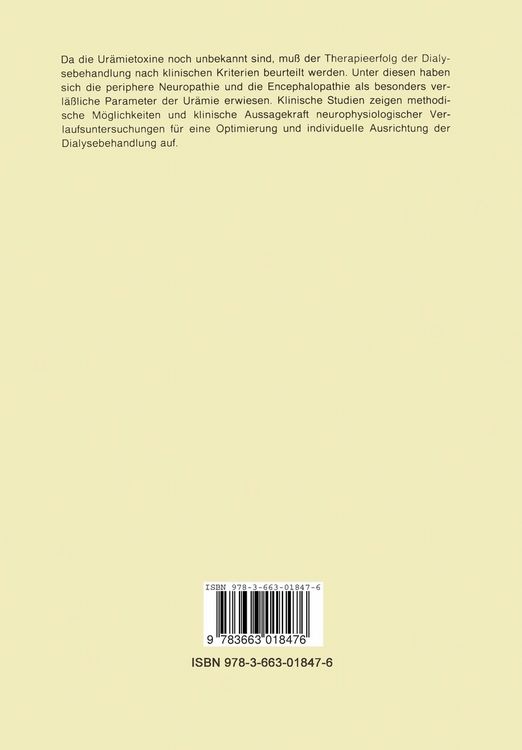 Produktbild: Neurologische Reaktionen als Parameter der ur&auml;mischen Intoxikation sowie der Dialysequalit&auml;t