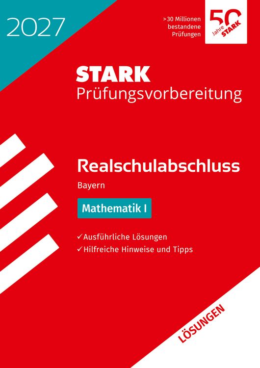 Produktbild: STARK L&ouml;sungen zu Mathematik I - Realschulabschluss 2027 Bayern - Pr&uuml;fungsvorbereitung inkl. Basistraining