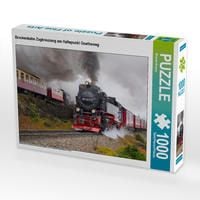 Produktbild: CALVENDO Puzzle Brockenbahn Zugkreuzung am Haltepunkt Goetheweg | 1000 Teile Lege-Gr&ouml;&szlig;e 64x48cm Foto-Puzzle f&uuml;r gl&uuml;ckliche Stunden
