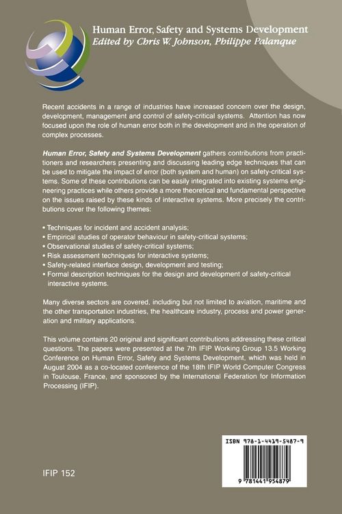 Produktbild: Human Error, Safety and Systems Development