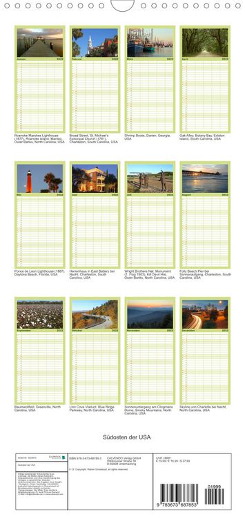 Produktbild: Familienplaner S&uuml;dosten der USA (Wandkalender 2022 , 21 cm x 45 cm, hoch)