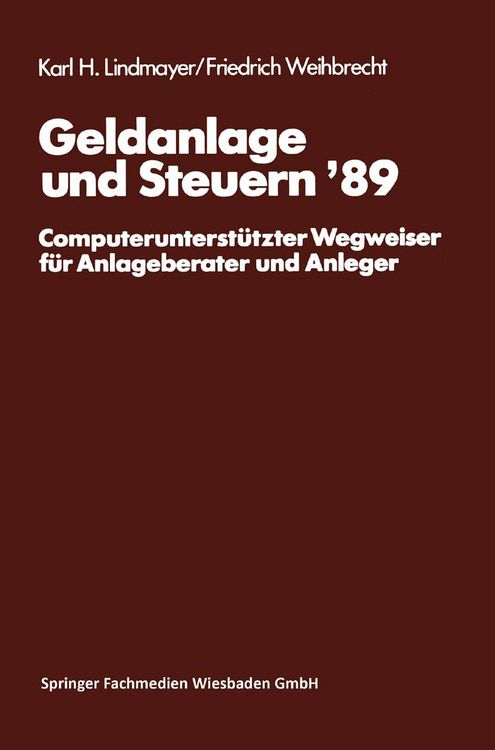 Produktbild: Geldanlage und Steuern &lsquo;89