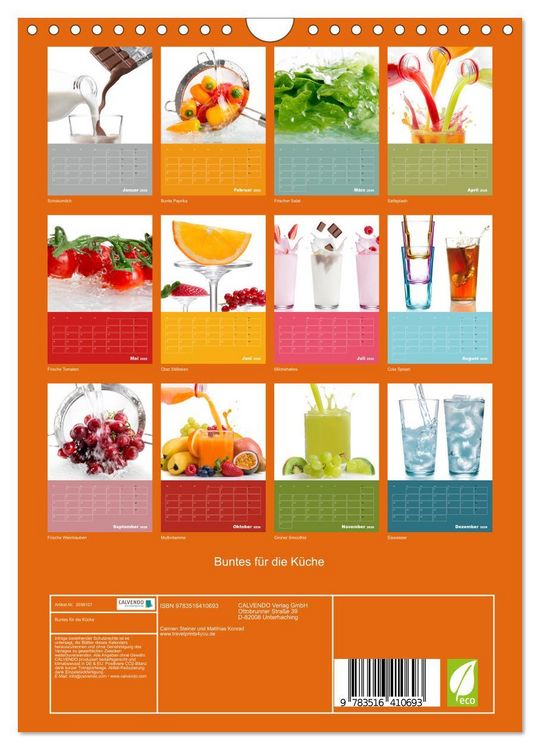 Produktbild: Buntes f&uuml;r die K&uuml;che (Wandkalender 2026 DIN A4 hoch), CALVENDO Monatskalender