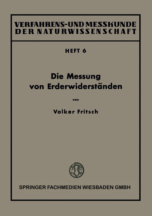 Produktbild: Die Messung von Erderwiderst&auml;nden