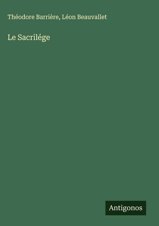 Produktbild: Le Sacril&eacute;ge