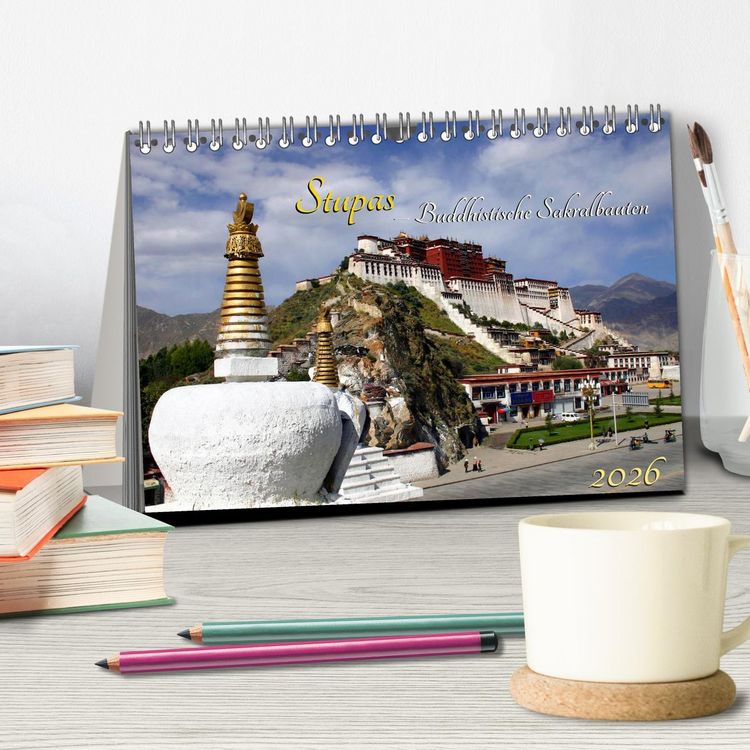 Produktbild: Stupas &ndash; Buddhistische Sakralbauten 2026 (Tischkalender 2026 DIN A5 quer), CALVENDO Monatskalender