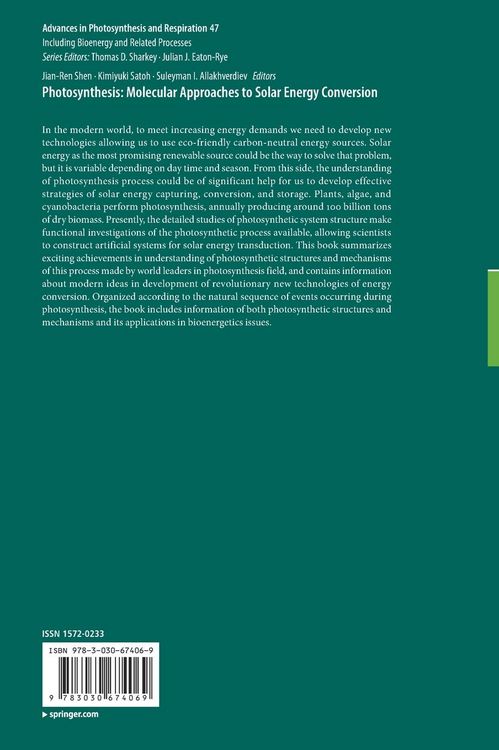 Produktbild: Photosynthesis: Molecular Approaches to Solar Energy Conversion