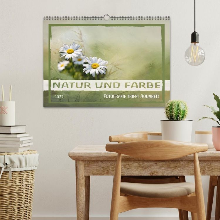 Produktbild: Natur und Farbe Fotografie trifft Aquarell (Wandkalender 2027 DIN A3 quer), CALVENDO Monatskalender