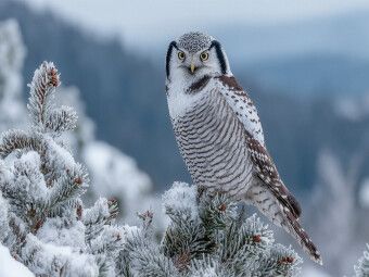 Produktbild: CALVENDO Puzzle Sperbereule im frostigen Nadelwald | 1000 Teile Lege-Gr&ouml;&szlig;e 64x48cm Foto-Puzzle f&uuml;r gl&uuml;ckliche Stunden