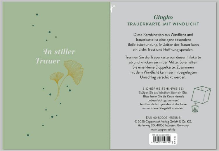 Produktbild: Windlicht-Trauerkarten - Vergiss mein nicht, sort.