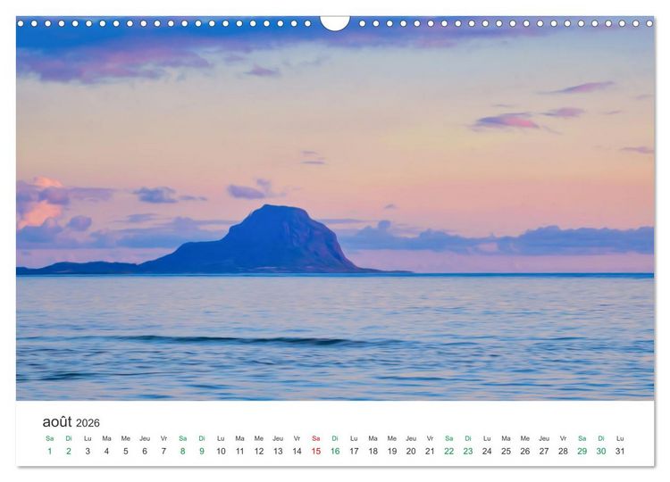 Produktbild: &Icirc;le Maurice entre photographie et peinture (Calendrier mural 2026 DIN A3 vertical), CALVENDO calendrier mensuel