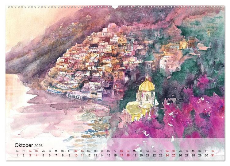 Produktbild: Aquarell auf Reisen - mit Eckard Funck (Wandkalender 2026 DIN A2 quer), CALVENDO Monatskalender