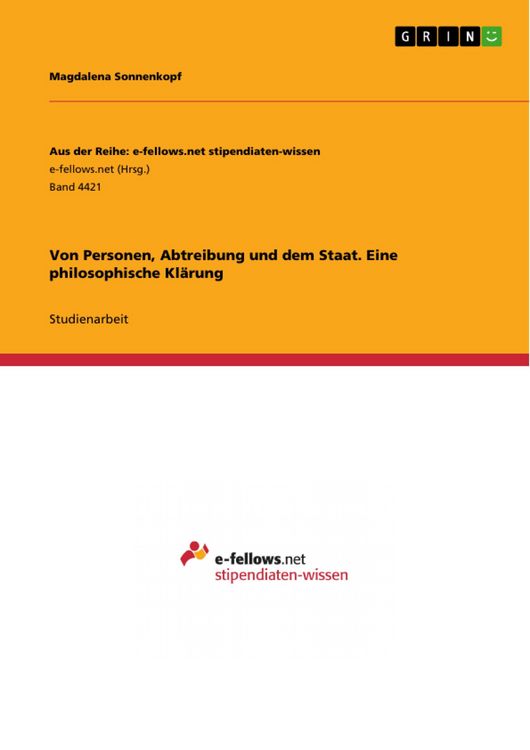 Produktbild: Von Personen, Abtreibung und dem Staat. Eine philosophische Kl&auml;rung