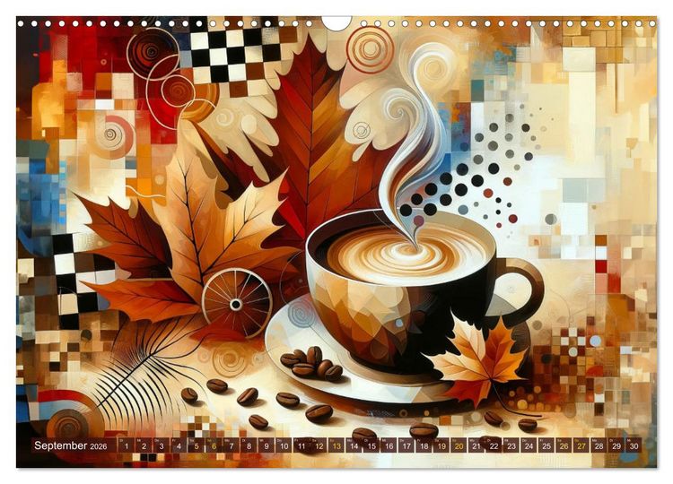 Produktbild: Kaffee & Kunst: Ein Kalender f&uuml;r Genie&szlig;er (Wandkalender 2026 DIN A3 quer), CALVENDO Monatskalender