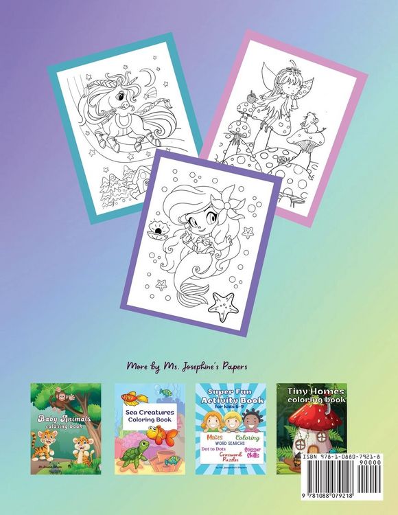 Produktbild: Mermaids, Unicorns & Fairies Coloring Book for kids