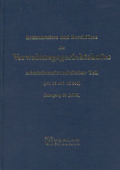 Produktbild: Erkenntnisse und Beschl&uuml;sse des Verwaltungsgsgerichtshofes