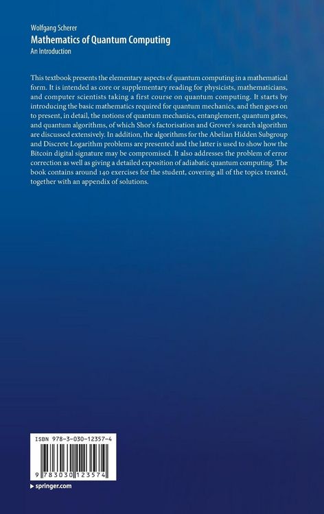 Produktbild: Mathematics of Quantum Computing