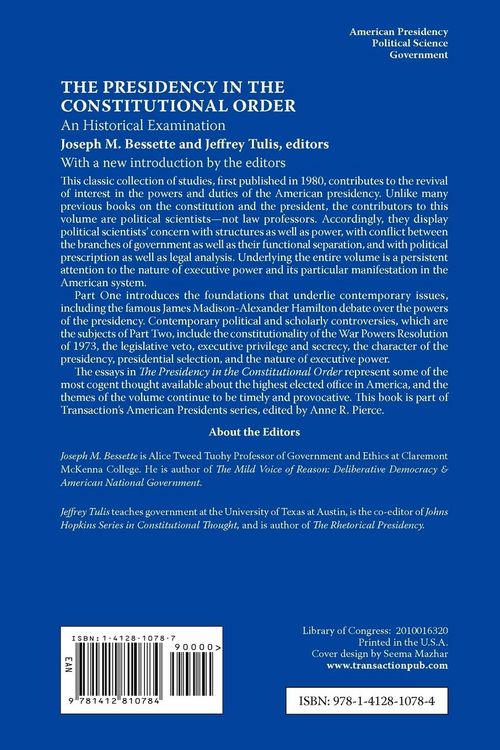 Produktbild: The Presidency in the Constitutional Order