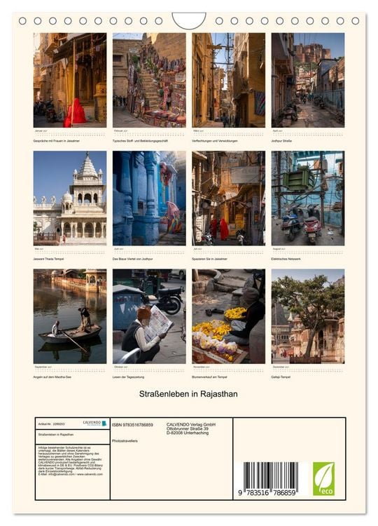 Produktbild: Stra&szlig;enleben in Rajasthan (Wandkalender 2027 DIN A4 hoch), CALVENDO Monatskalender