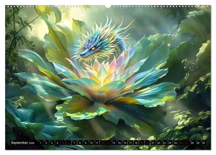 Produktbild: Mythos trifft Botanik &ndash; Die geheimnisvollen Drachenpflanzen (hochwertiger Premium Wandkalender 2026 DIN A2 quer), Kunstdruck in Hochglanz