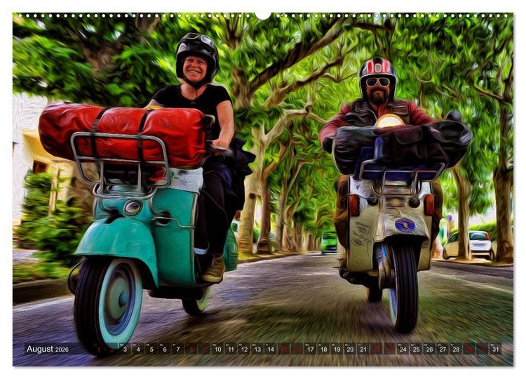 Produktbild: Vespazieren (Wandkalender 2026 DIN A2 quer), CALVENDO Monatskalender