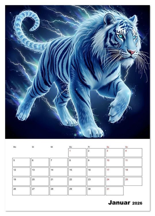 Produktbild: Majest&auml;tische K&ouml;nige der Wildnis (Tischkalender 2026 DIN A5 hoch), CALVENDO Monatskalender