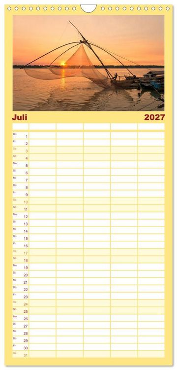 Produktbild: Familienplaner 2027 - Asien - Kontinent der Farben mit 5 Spalten (Wandkalender, 21 x 45 cm) CALVENDO