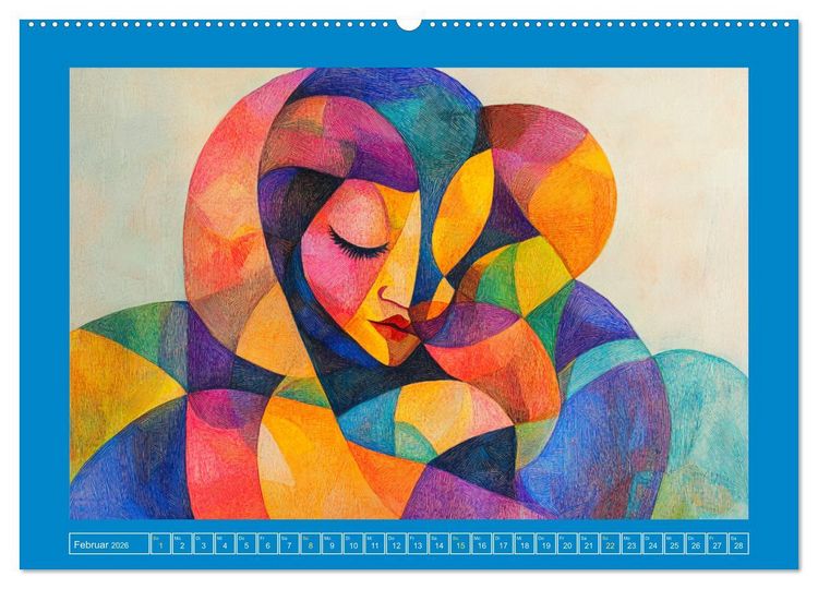 Produktbild: Liebe und Gl&uuml;ck. Abstrakte Kunst im &Ouml;lbilder-Stil (Wandkalender 2026 DIN A2 quer), CALVENDO Monatskalender
