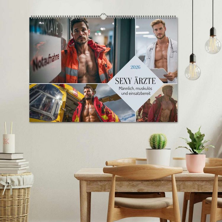 Produktbild: SEXY &Auml;RZTE - M&auml;nnlich, muskul&ouml;s und einsatzbereit (Wandkalender 2026 DIN A2 quer), CALVENDO Monatskalender