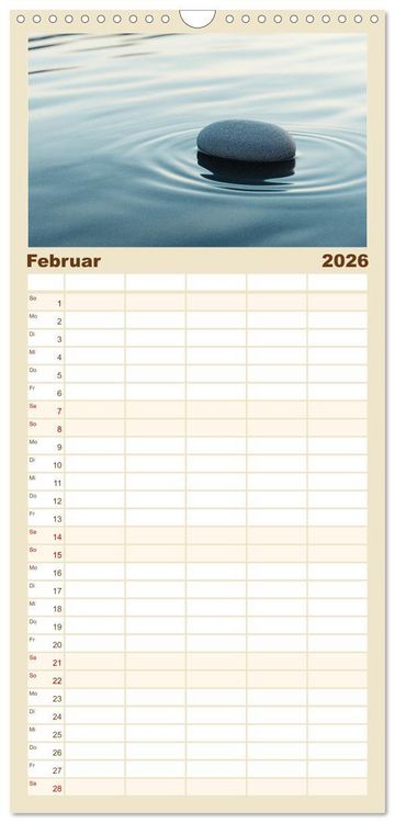 Produktbild: Familienplaner 2026 - Minimalistische Naturmomente &ndash; Ruhe und Sch&ouml;nheit in der Natur mit 5 Spalten (Wandkalender, 21 x 45 cm) CALVENDO