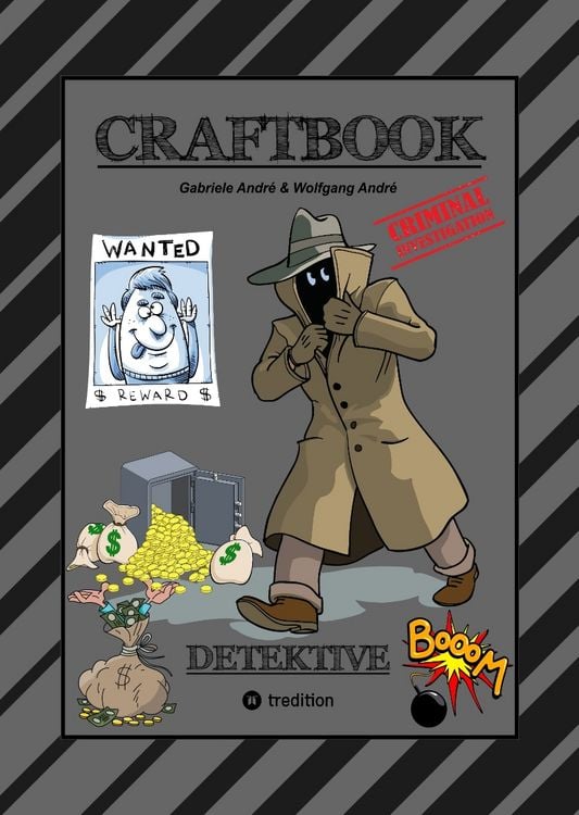 Produktbild: CRAFTBOOK - 120 SEITEN KRIMI MOTIVE - DETEKTIVE - KNIFFLIGE R&Auml;TSEL - GAUNER - GANGSTER - POLIZISTEN - POLIZEIHUND - FAHRZEUGE - TRESOR - H&Auml;FTLINGE
