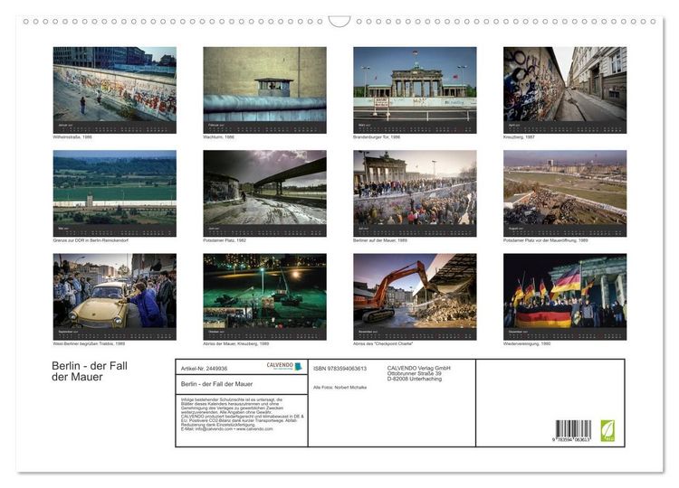 Produktbild: Berlin - der Fall der Mauer (Wandkalender 2027 DIN A2 quer), CALVENDO Monatskalender
