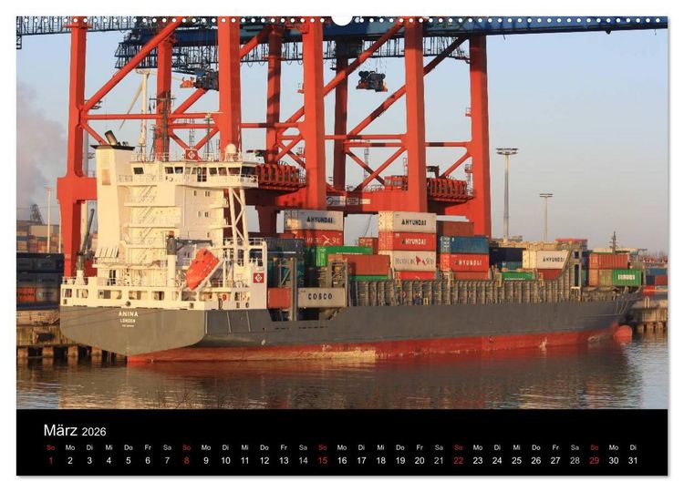Produktbild: Schiffe im Hamburger Hafen (Wandkalender 2026 DIN A2 quer), CALVENDO Monatskalender