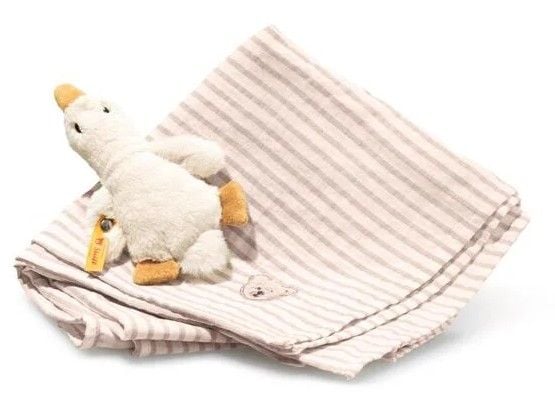 Produktbild: Steiff 242960 - Geschenkset Gilda Gans Greifling mit Rassel und Spucktuch