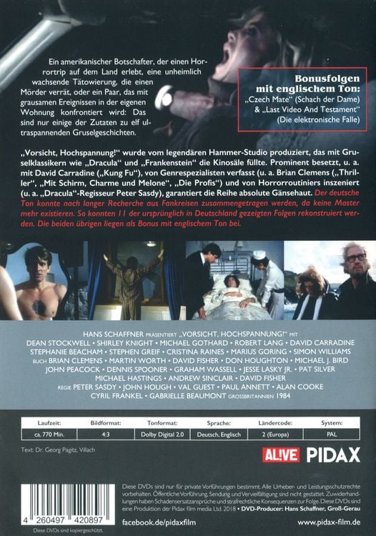 Produktbild: Vorsicht, Hochspannung! (Hammer House of Mystery and Suspense) (Pidax Film-Klassiker [4 DVDs]