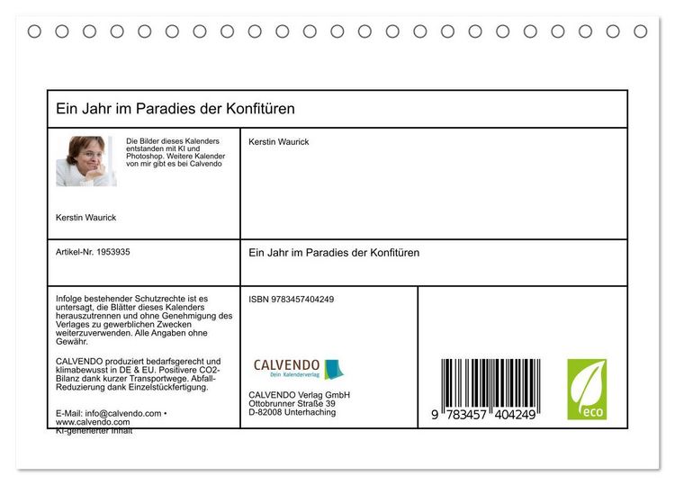 Produktbild: Ein Jahr im Paradies der Konfit&uuml;ren (Tischkalender 2026 DIN A5 quer), CALVENDO Monatskalender
