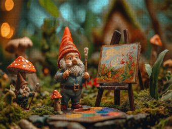 Produktbild: CALVENDO Puzzle Der K&uuml;nstler-Gartenzwerg am Werk | 2000 Teile Lege-Gr&ouml;&szlig;e 90x67cm Foto-Puzzle f&uuml;r gl&uuml;ckliche Stunden