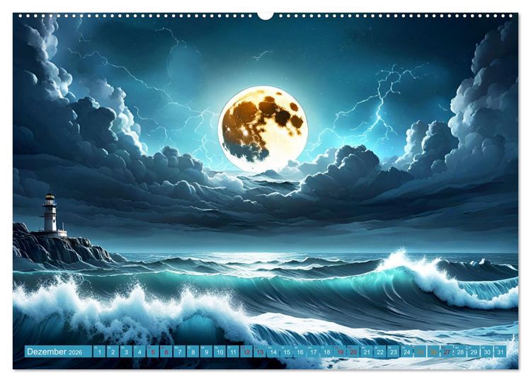 Produktbild: St&uuml;rmische Wellen (Wandkalender 2026 DIN A2 quer), CALVENDO Monatskalender