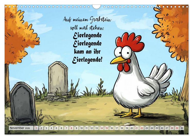 Produktbild: Verr&uuml;cktes H&uuml;hnervolk (Wandkalender 2026 DIN A3 quer), CALVENDO Monatskalender