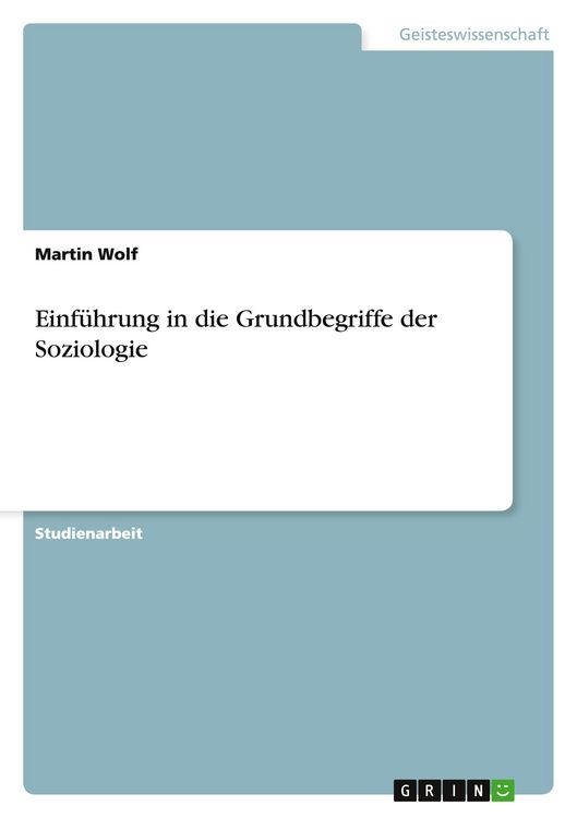 Produktbild: Einf&uuml;hrung in die Grundbegriffe der Soziologie