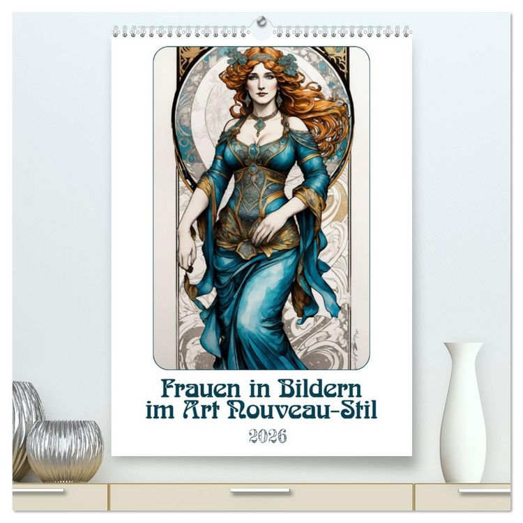 Produktbild: Frauen in Bildern im Art Nouveau-Stil (hochwertiger Premium Wandkalender 2026 DIN A2 hoch), Kunstdruck in Hochglanz