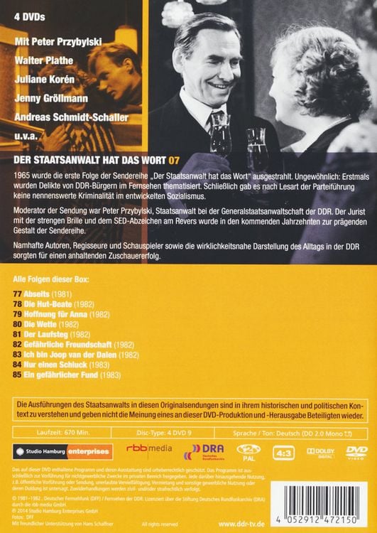 Der Staatsanwalt Hat Das Wort Hallo Partner Der Staatsanwalt hat das Wort - Box 7: 1981-1983 [4 DVDs] von Bodo